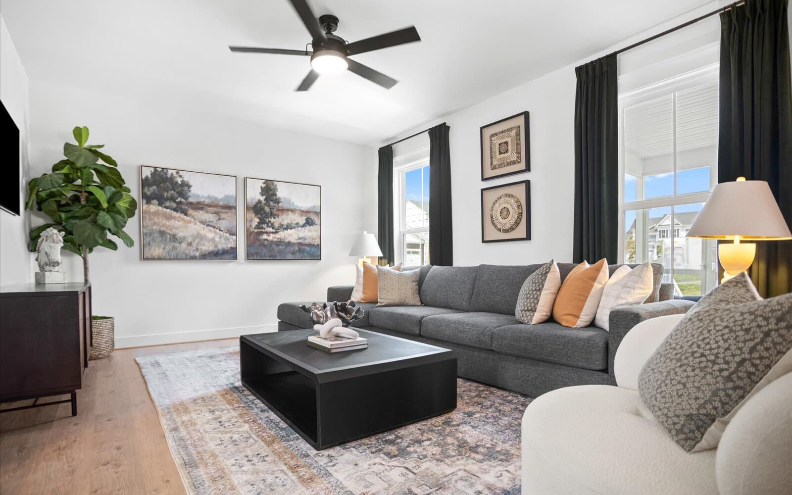 The family room of the Sheridan II single-family home by Brookfield Residential.