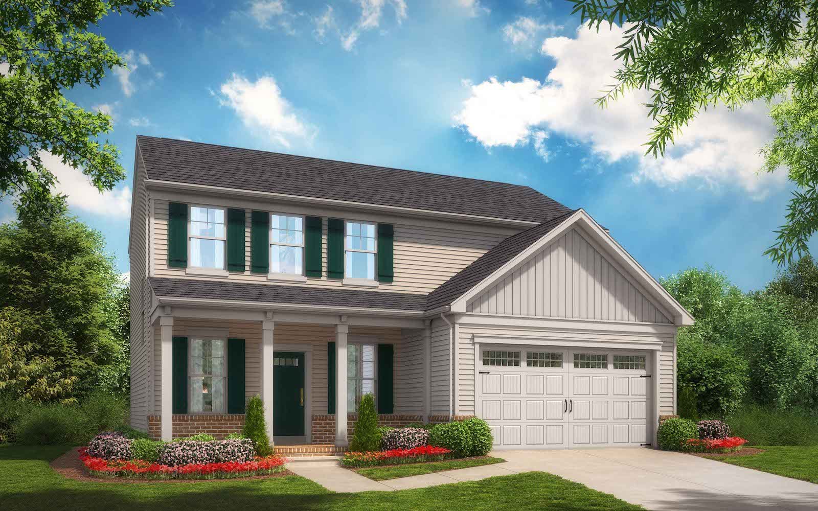 Elevation 2 of the Sheridan II a home design offered at Snowden Bridge in Stephenson VA by Brookfield Residential 