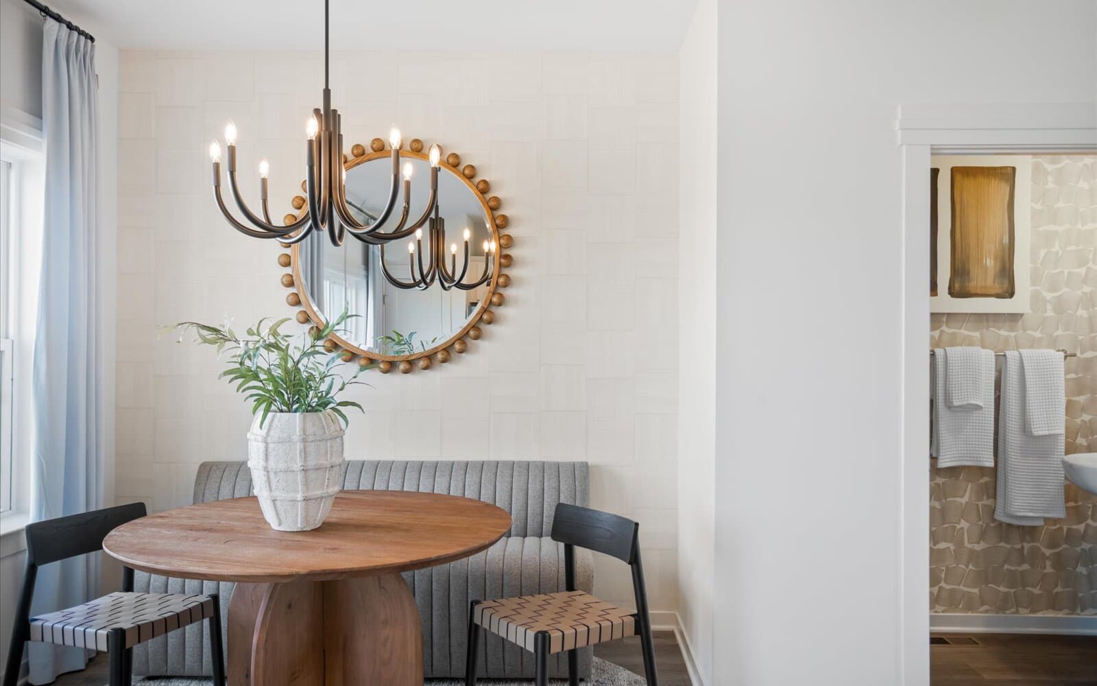 The kitchen nook of the Skyline Townhome at Snowden Bridge. 
