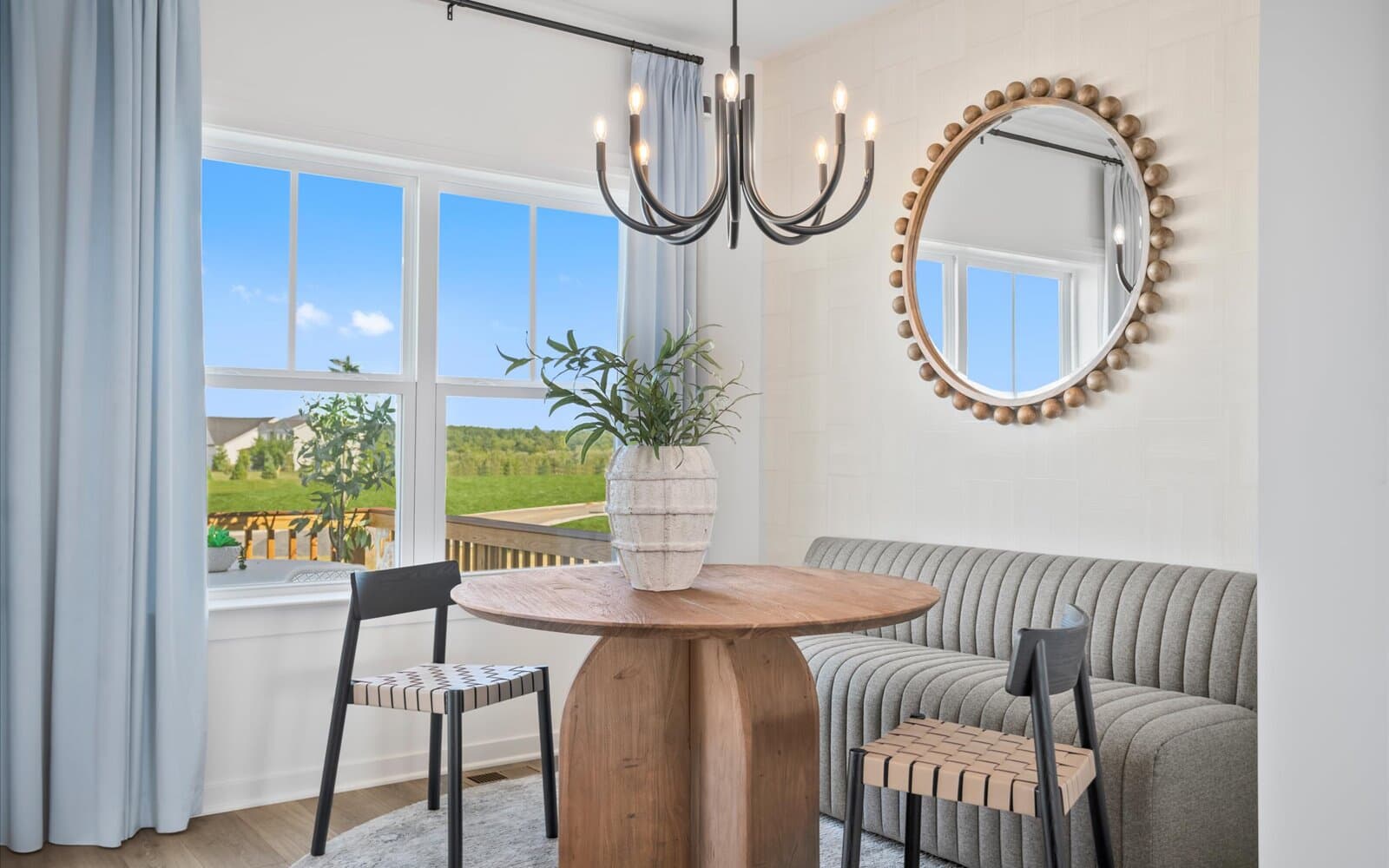 The kitchen nook of the Skyline Townhome at Snowden Bridge. 