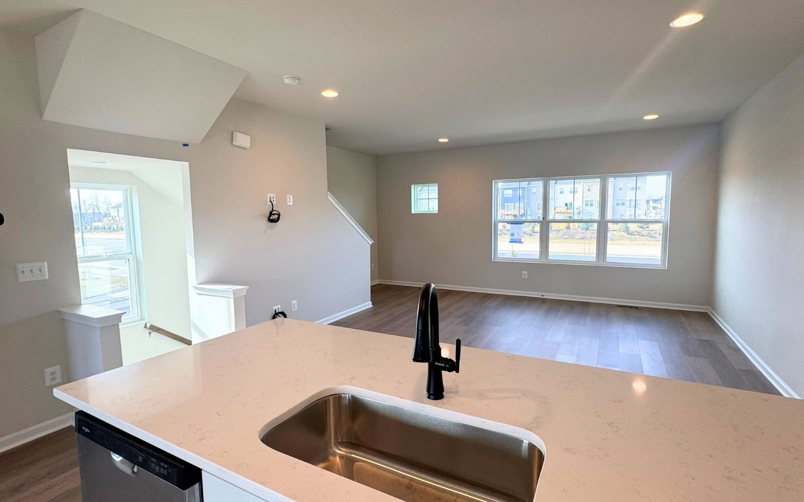 The family room in the Skyline on homesite 2151 at Snowden Bridge.
