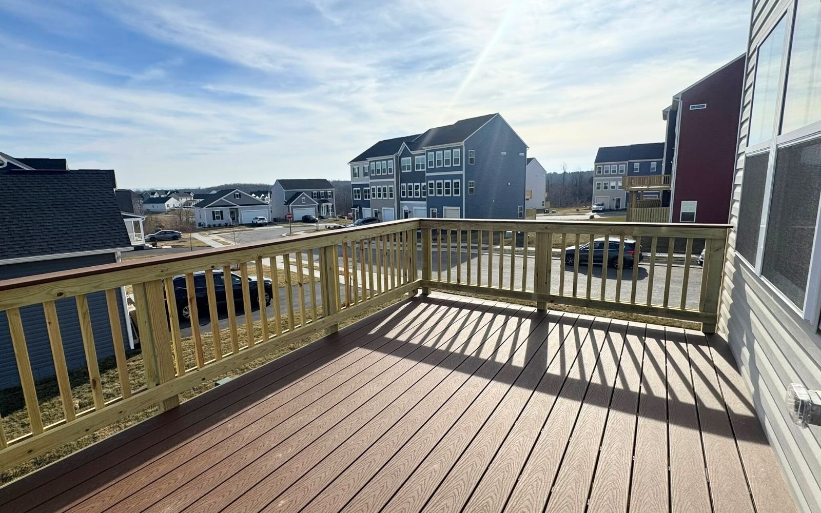 The sundeck of the Skyline on homesite 2151 at Snowden Bridge.