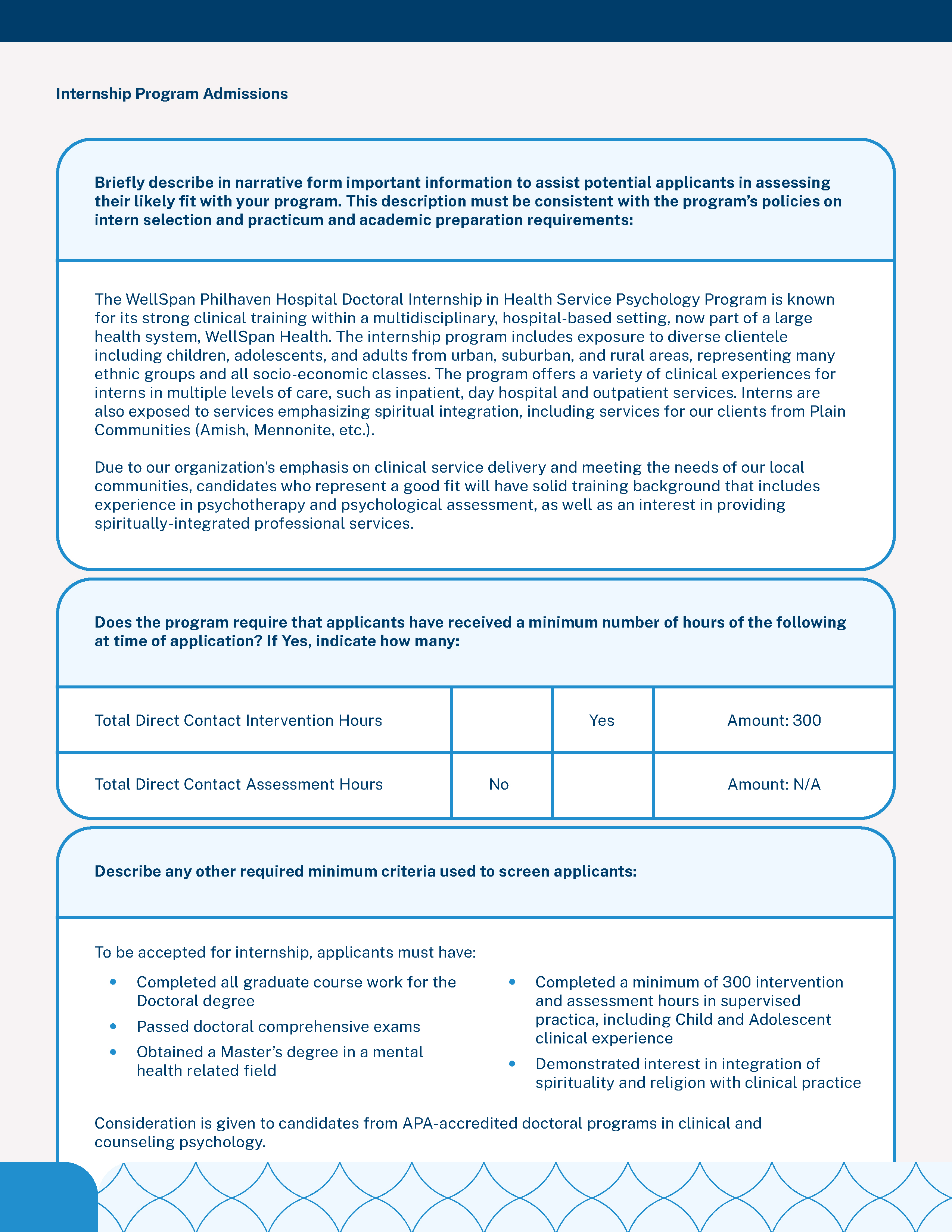 Program Admissions