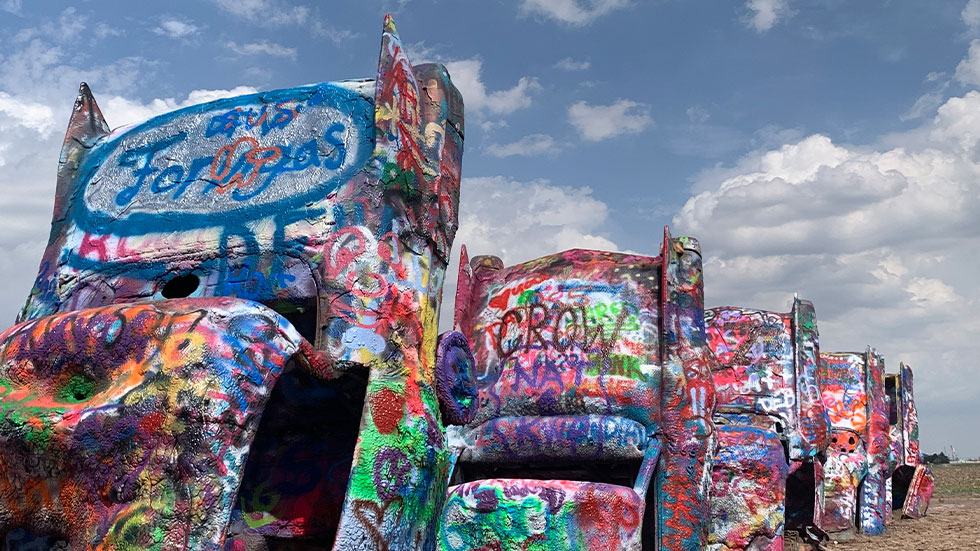 Cadillac ranch in Amarillo Texas RT 66