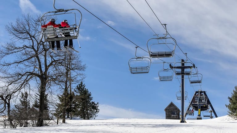 Ski Lift in Winter Snow