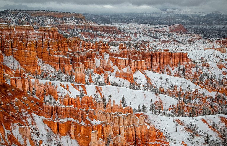 Snowfall in Bryce Canyon National Park