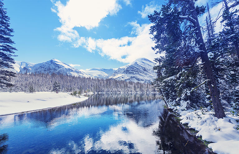 Glacier National Park during the winter