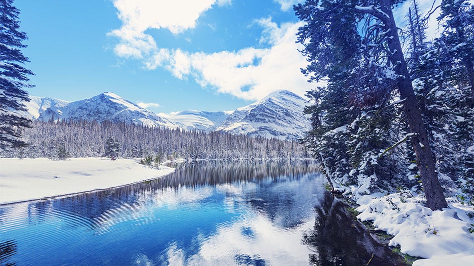 Glacier National Park during the winter