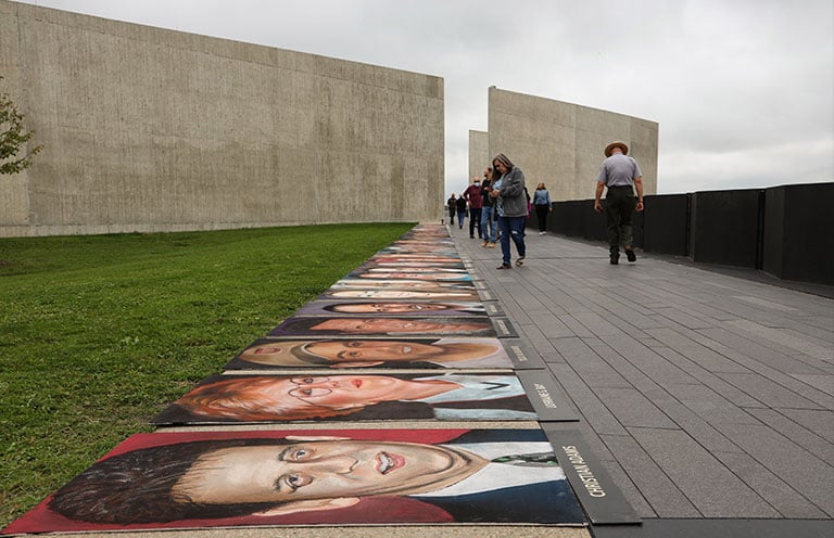 Flight 93 National Memorial with Visitors at Crash Site
