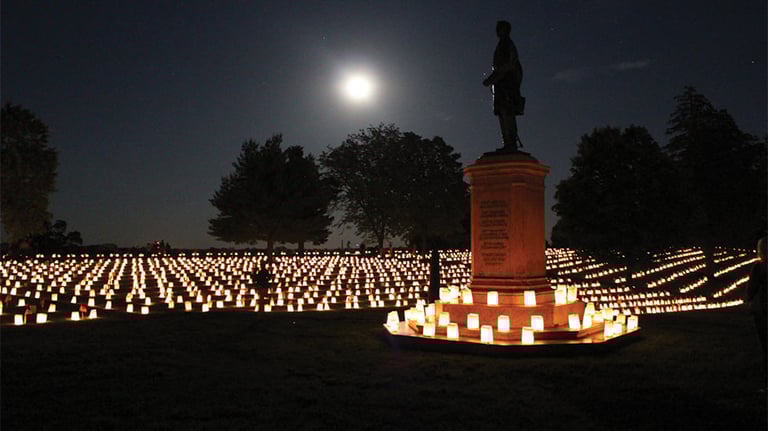 FRSP luminaries in cemetery