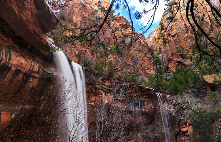 Emerald Falls in Zion National Park