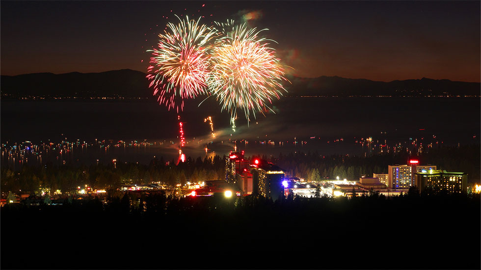 4th of july fireworks over south lake tahoe