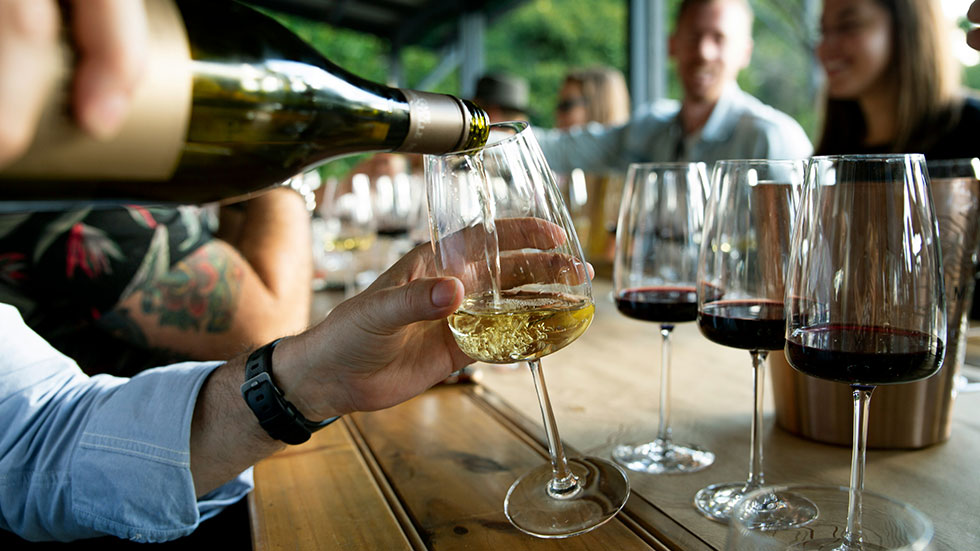 Group of Friends tasting wine