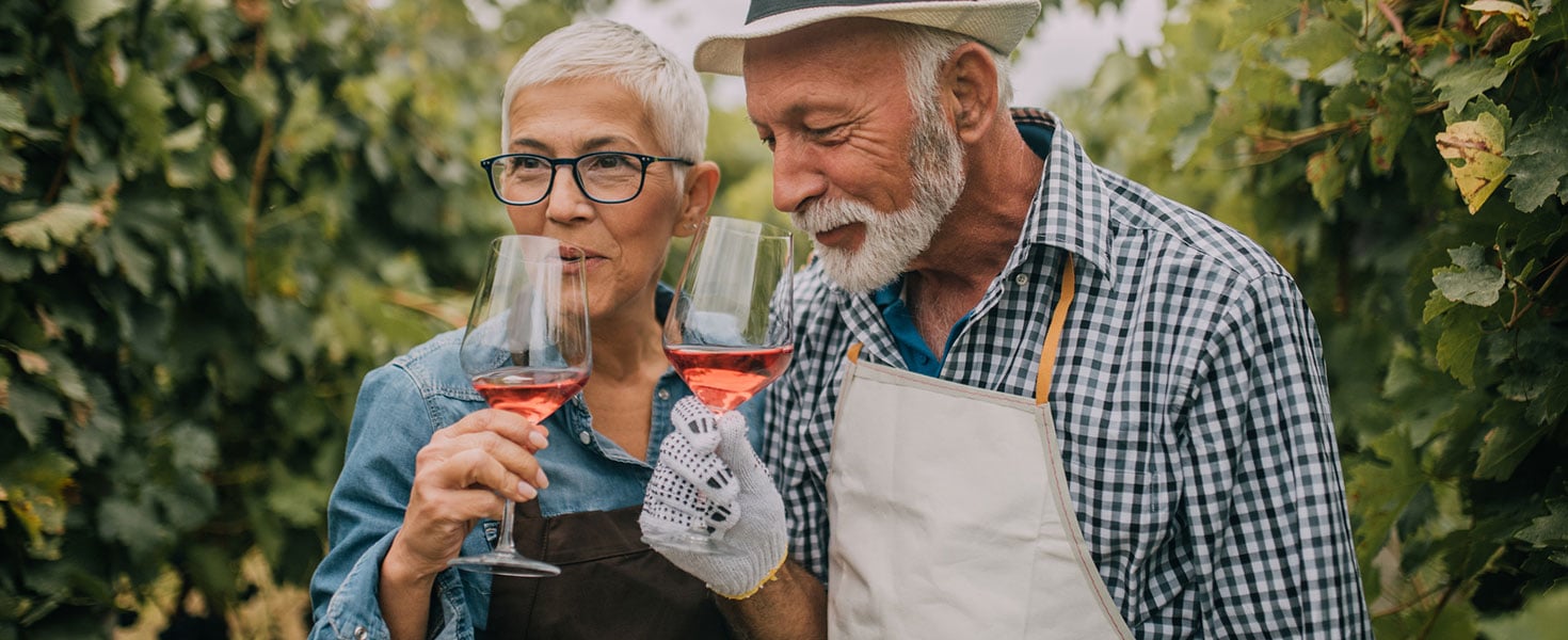 Wine tasting in a vinyard