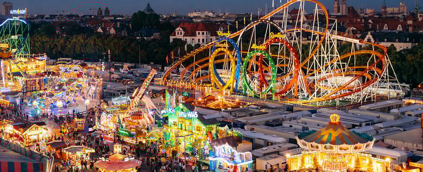 Amusement park aerial view 
