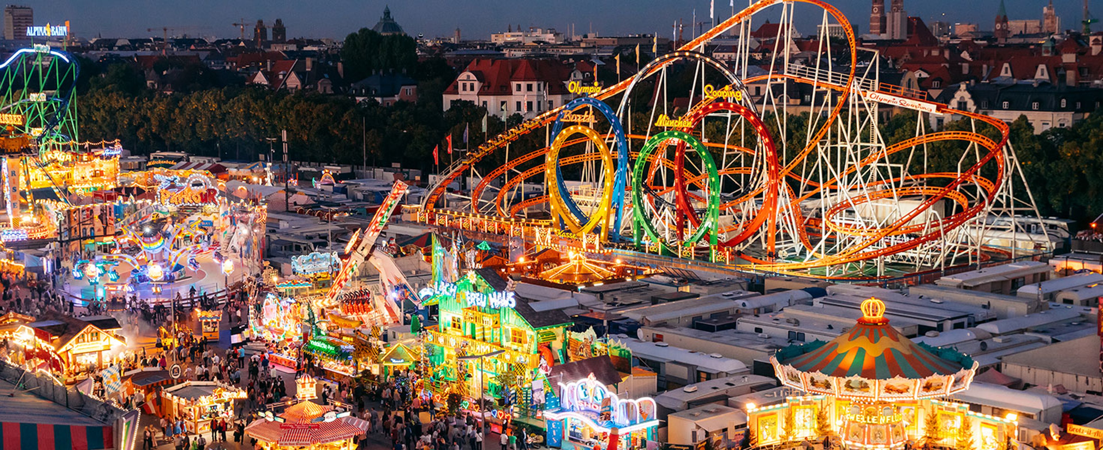 Amusement park aerial view