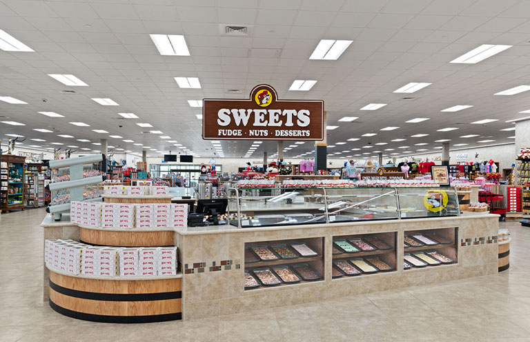 Buc-ee's sweets counter