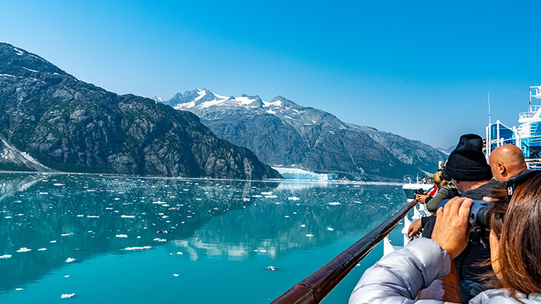 Early Morning View of Glacier at Glacier Bay Park & Wilderness, Alaska; Credit: DoraDalton