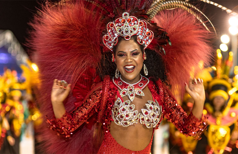 woaman in carnival costume