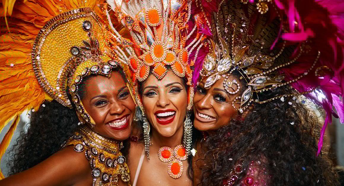 women in carnival costumes