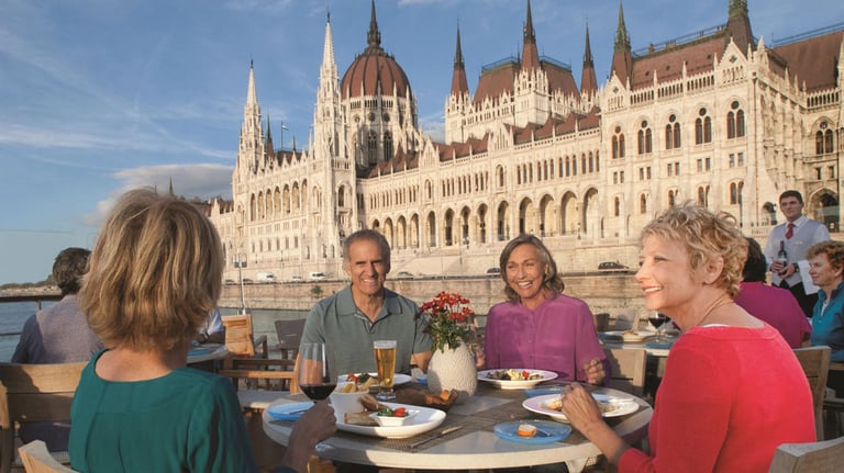 Viking Longship Aquavit Terrace in Budapest; Courtesy of Viking