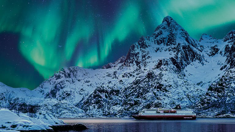 MS Richard With and the Northern Lights, Norway Courtesy of Hurtigruten