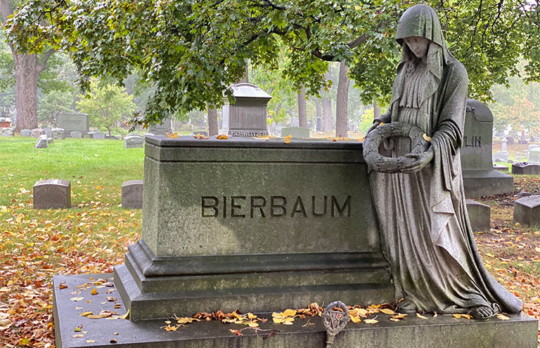 A family tomb at Forest Home Cemetery