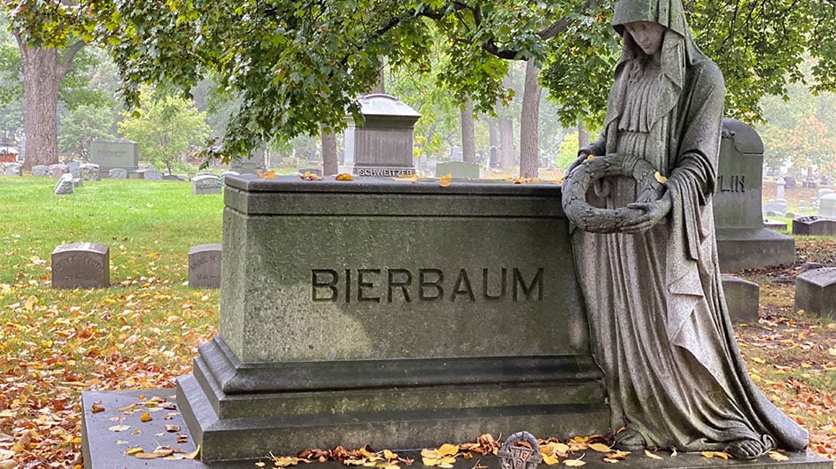 A family tomb at Forest Home Cemetery
