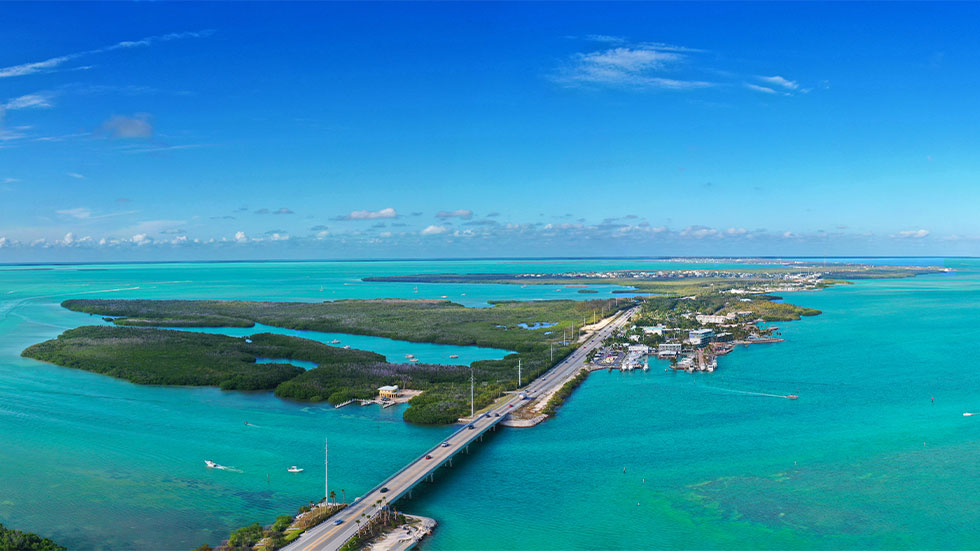 Overseas bridge in Key West, FL