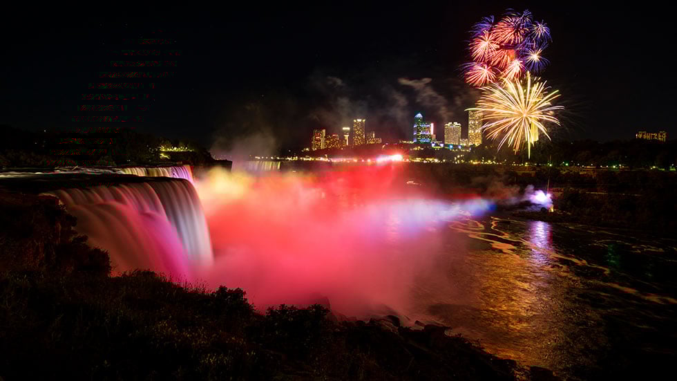 Fireworks over Niagara Falls