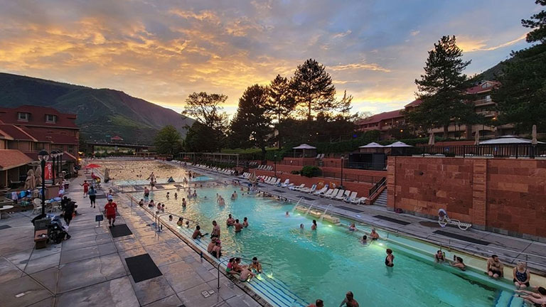 Glenwood Hot Springs Resort in Glenwood Springs, Colorado; photo courtesy of Glenwood Hot Springs Resort