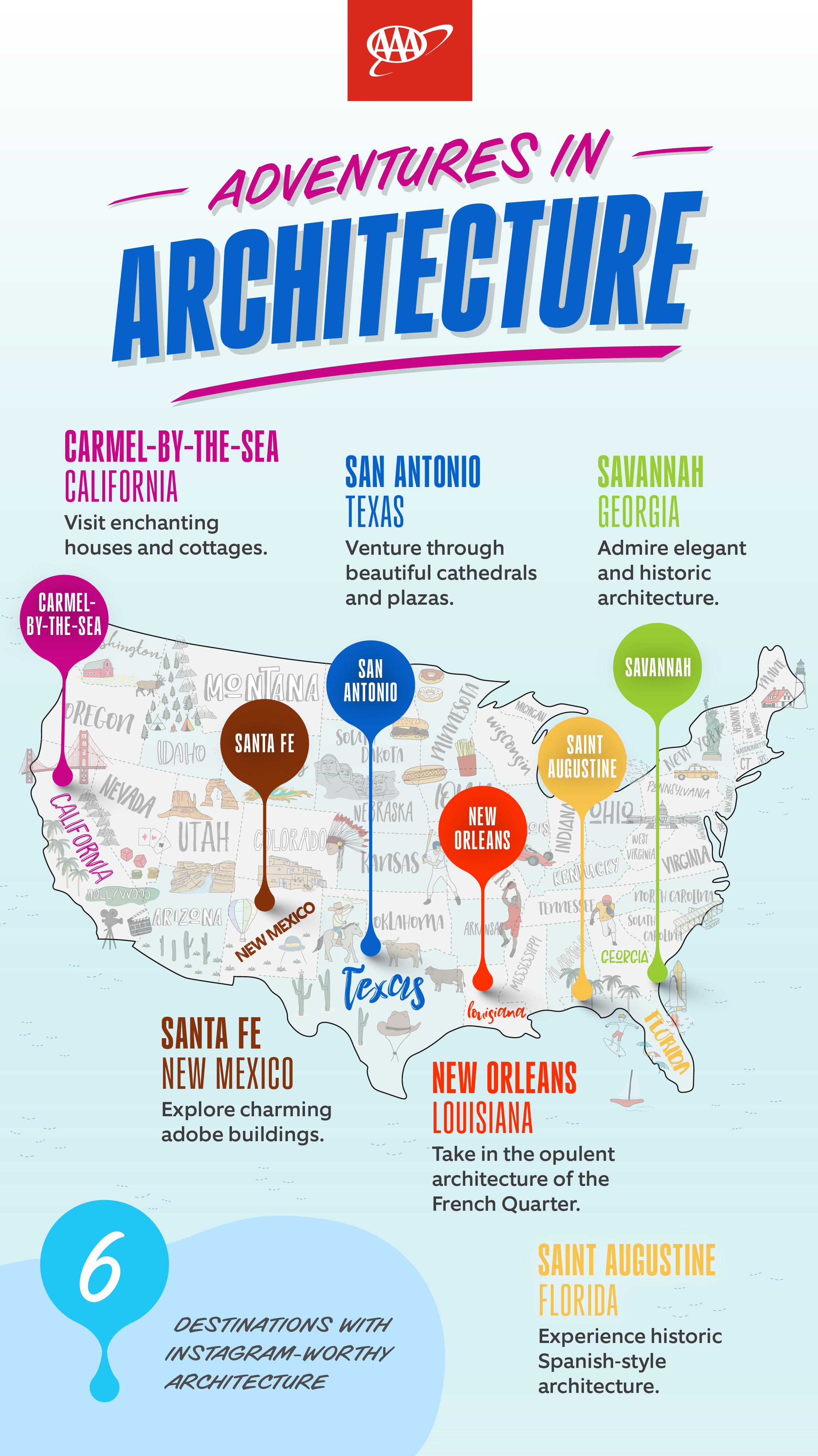 Infographic of cities instagram-worthy architecture