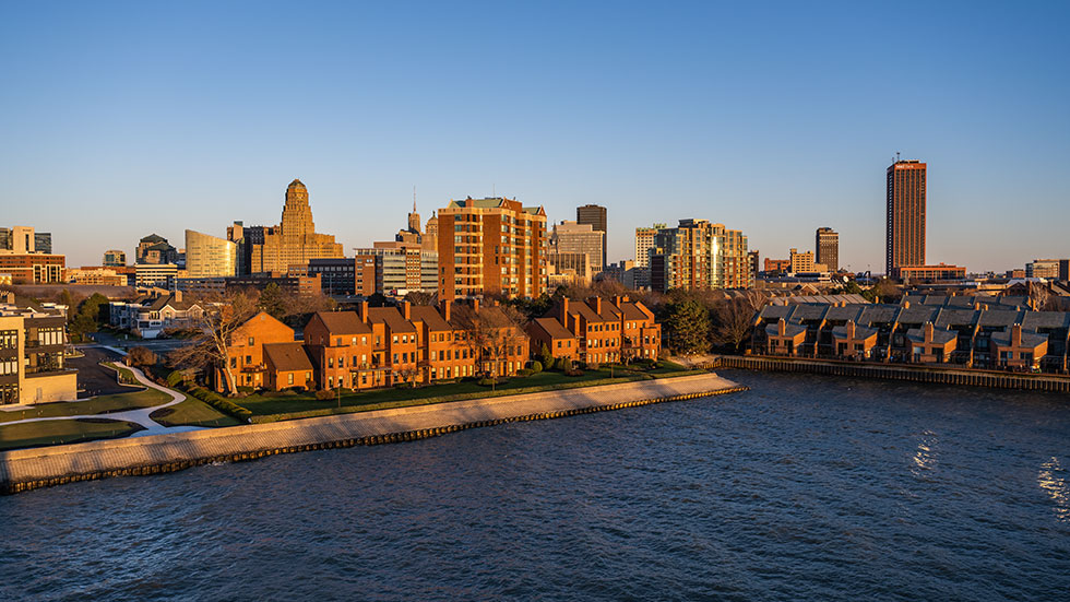 Buffalo Skyline, Erie County, Greater Niagara Region. Photo courtesy of Great Lakes Seaway Trail