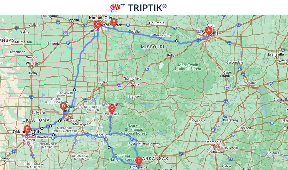 AAA Trip Tik map image