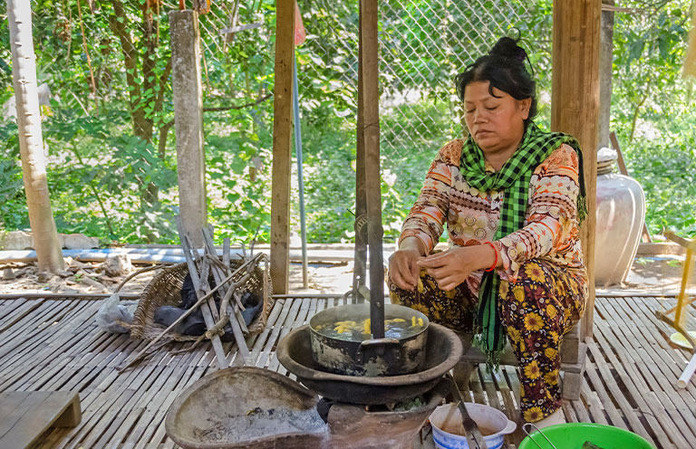 Silk-weaver near Mekong River