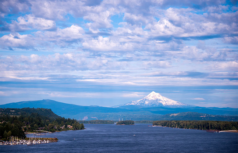 The Columbia River and Mount Hood