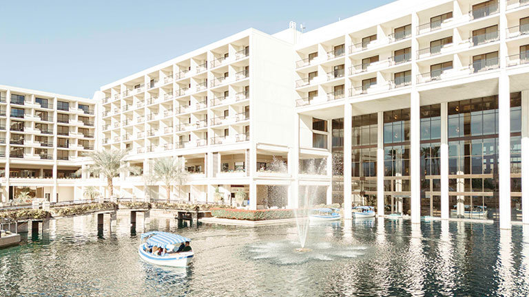 Scenic gondola ride through resort waterways; photo courtesy of JW Marriott Desert Springs Resort & Spa