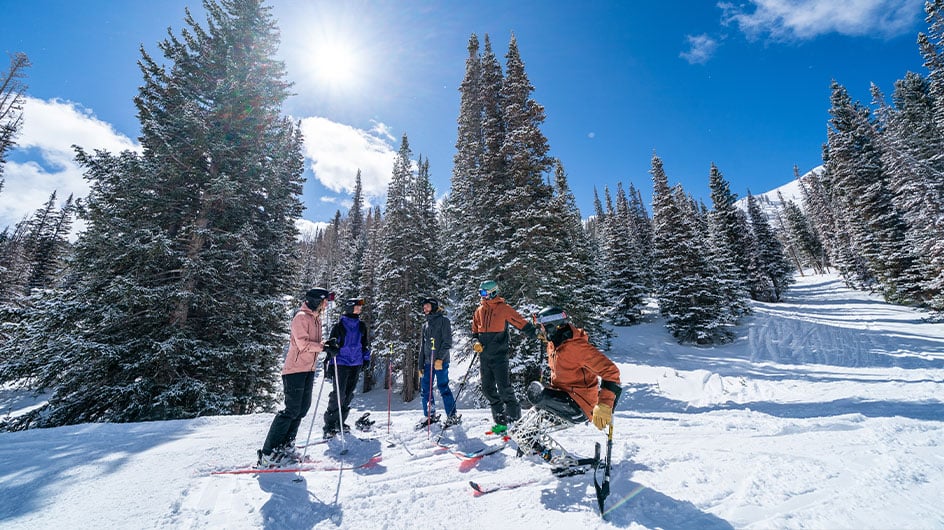 adaptive skiing lesson session