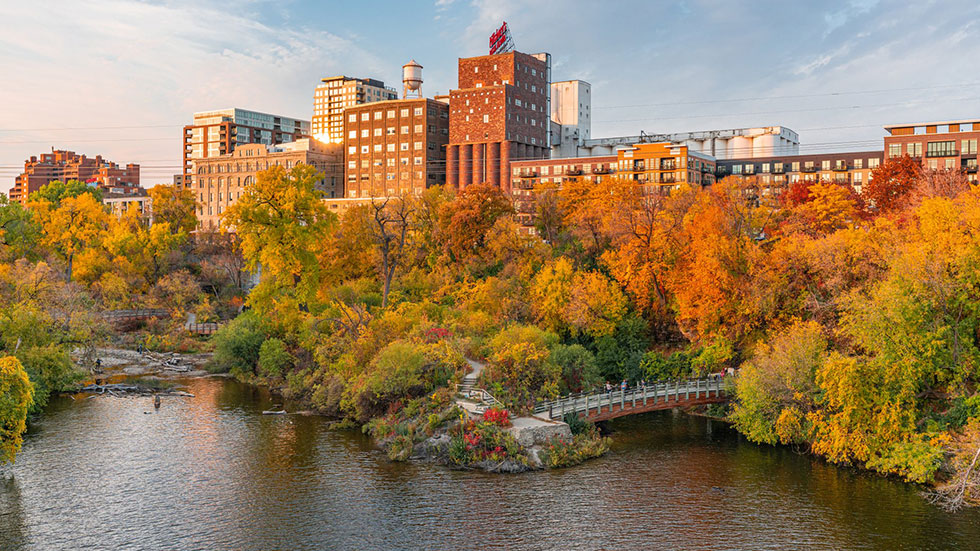 St Anthony Bluff Park Fall. Photo courtesy of MeetMinneapolis