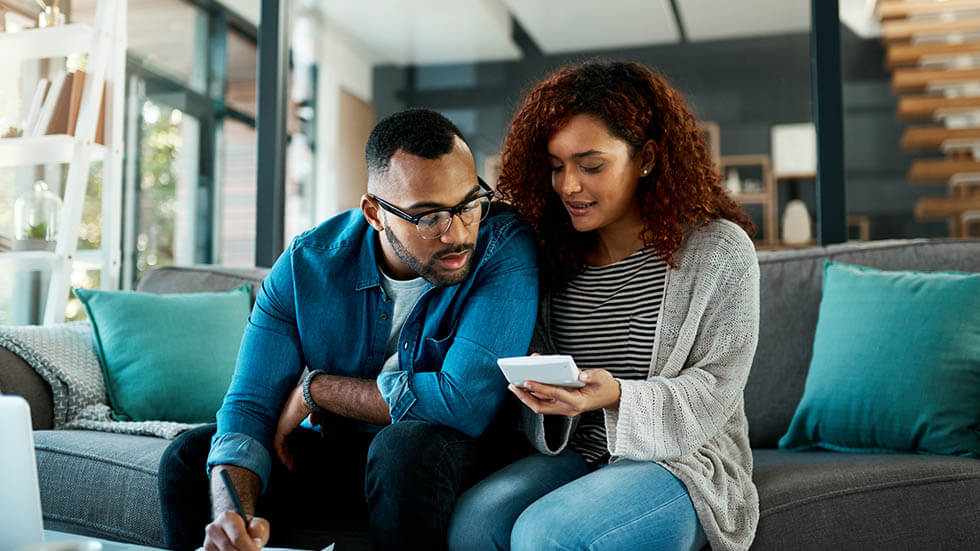 Couple going over Taxes