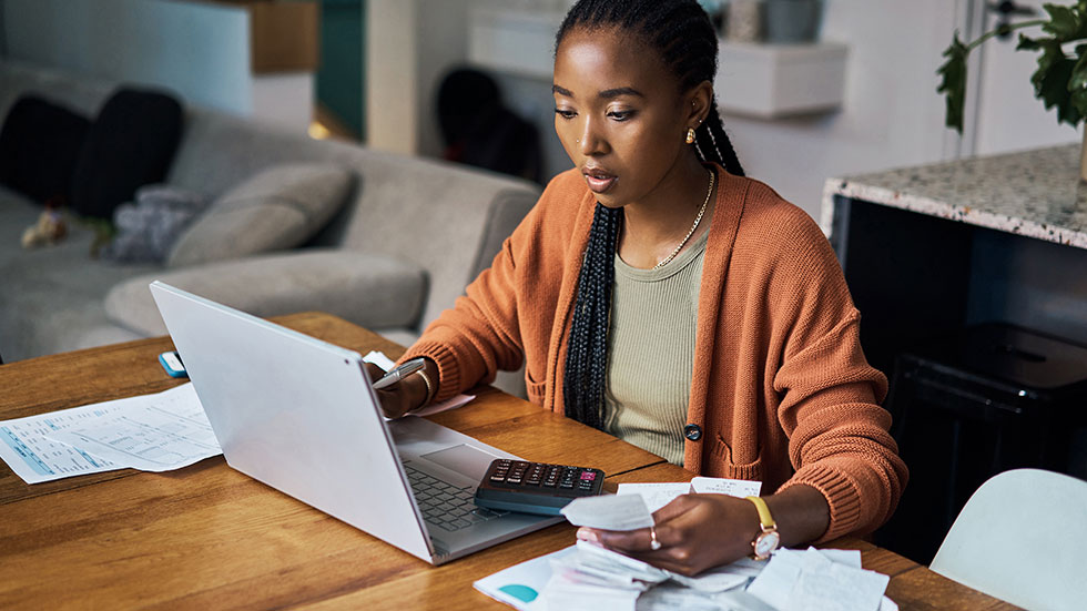 Woman Doing Her Taxes