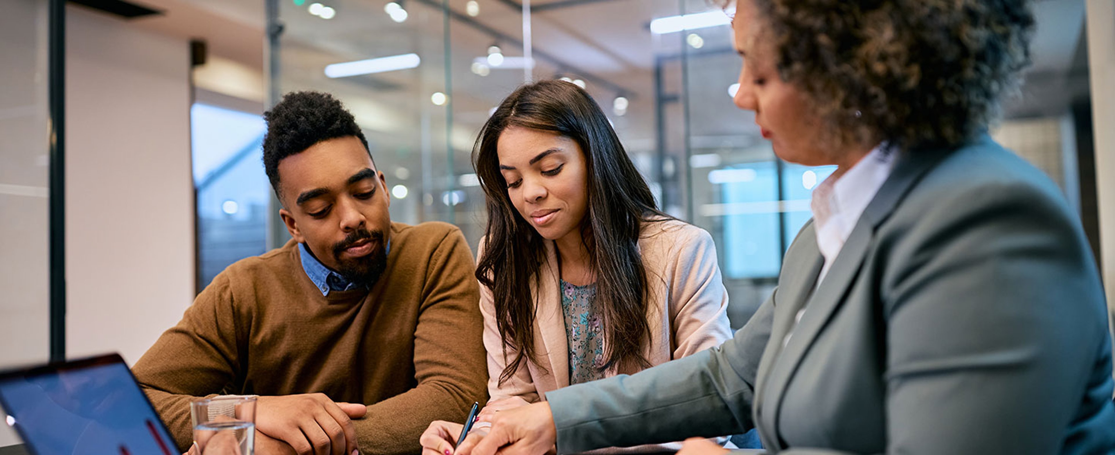 Couple Looking over credit information