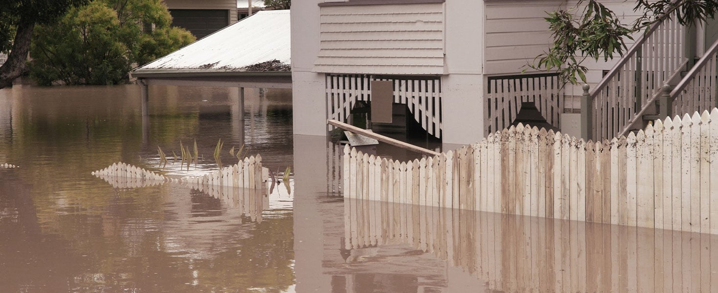 flooded exterior of a house
