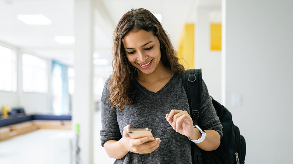 Girl looking at phone