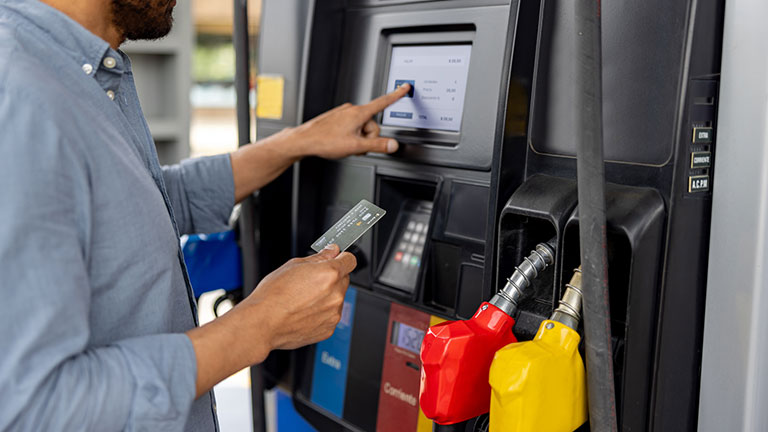 Card reader at gas station
