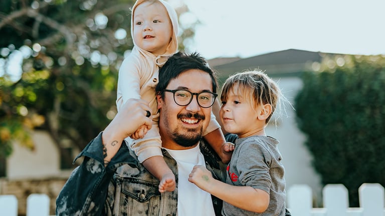 Dad and kids