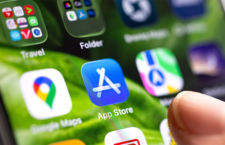 Apple App Store App displayed on phone