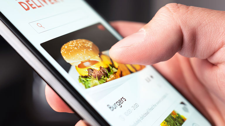 Food delivery app order with phone