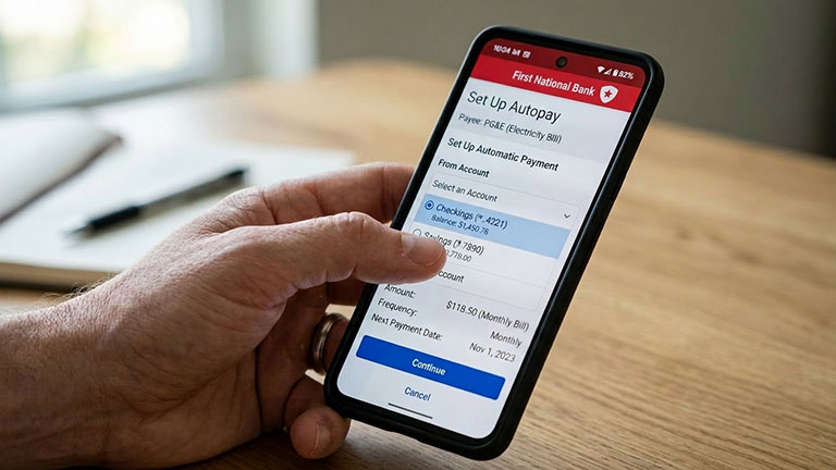 Setting up auto pay on phone