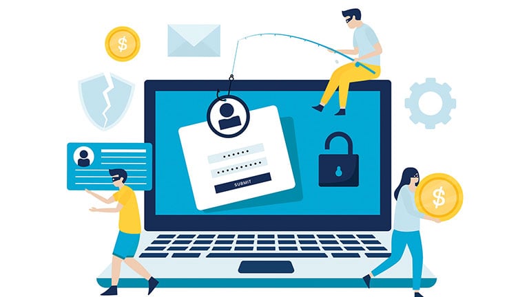 phishing attack illustration concept. This design can be used for websites, landing pages, UI, mobile applications, posters, banners by Hengki